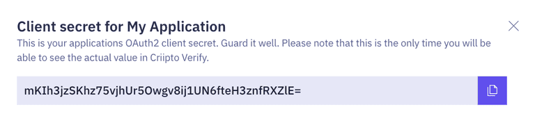 OAuth2 client secret